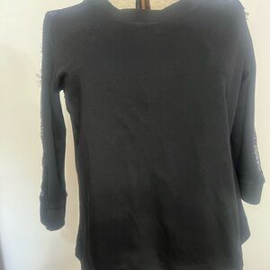 Women's Rose and Olive Large Blouse With Lace Sleeves